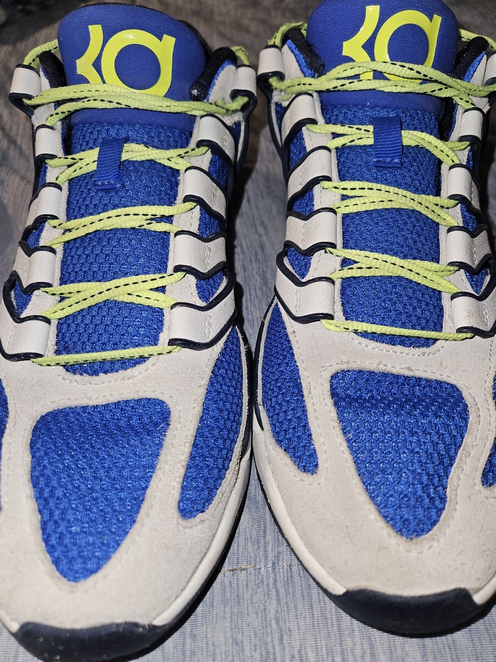 Nike Blue and Lime Green Men's Sneakers